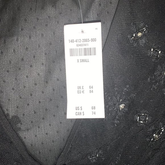 Abercrombie & Fitch Embellished Black Mesh Top - Picture 9 of 12